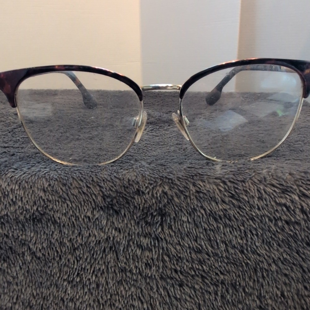 Burberry B 1355 1312 Tortoise Silver Cat Eye Eyeglasses Frames Women 52-18-140